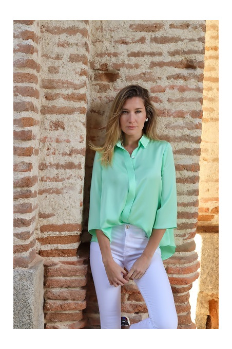 camisa recoletos verde manzana