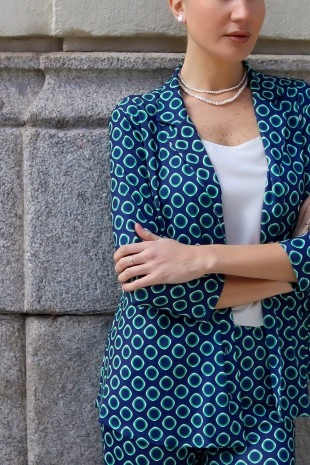 camisa xiquena azul lunar verde