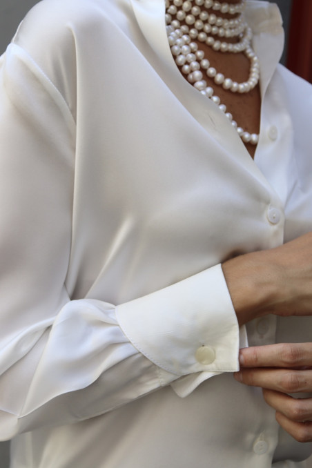 Camisa Lagasca seda blanca