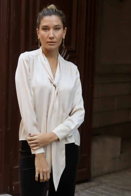 Camisa lazada Goya beige