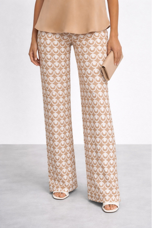 Pantalones camel círculo blanco