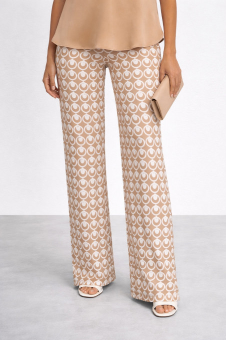 Pantalones camel círculo blanco